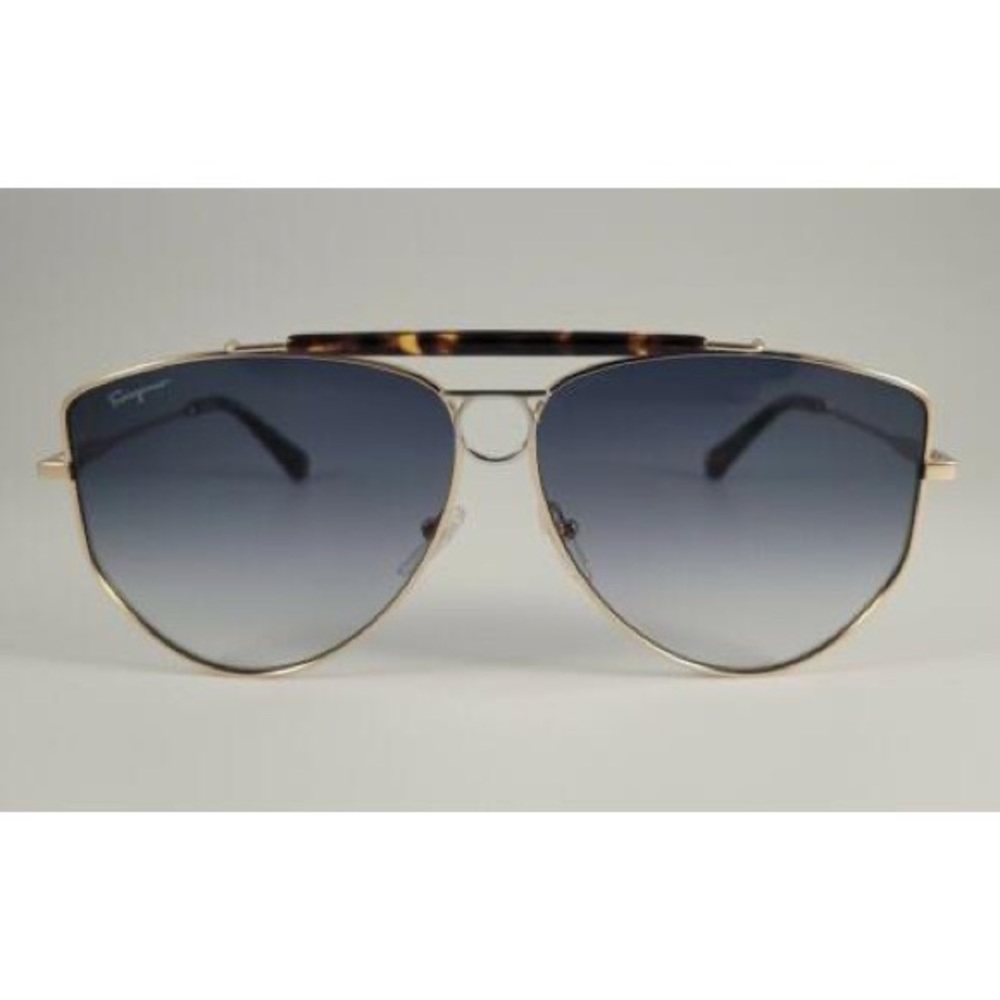 Salvatore Ferragamo Sunglasses SF 241S Color 790 Gold Blue Size 62 Large